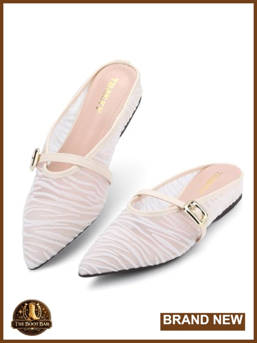 Women's Pointed Toe Slip On Mules Ballet Flats Mesh Comfortable
